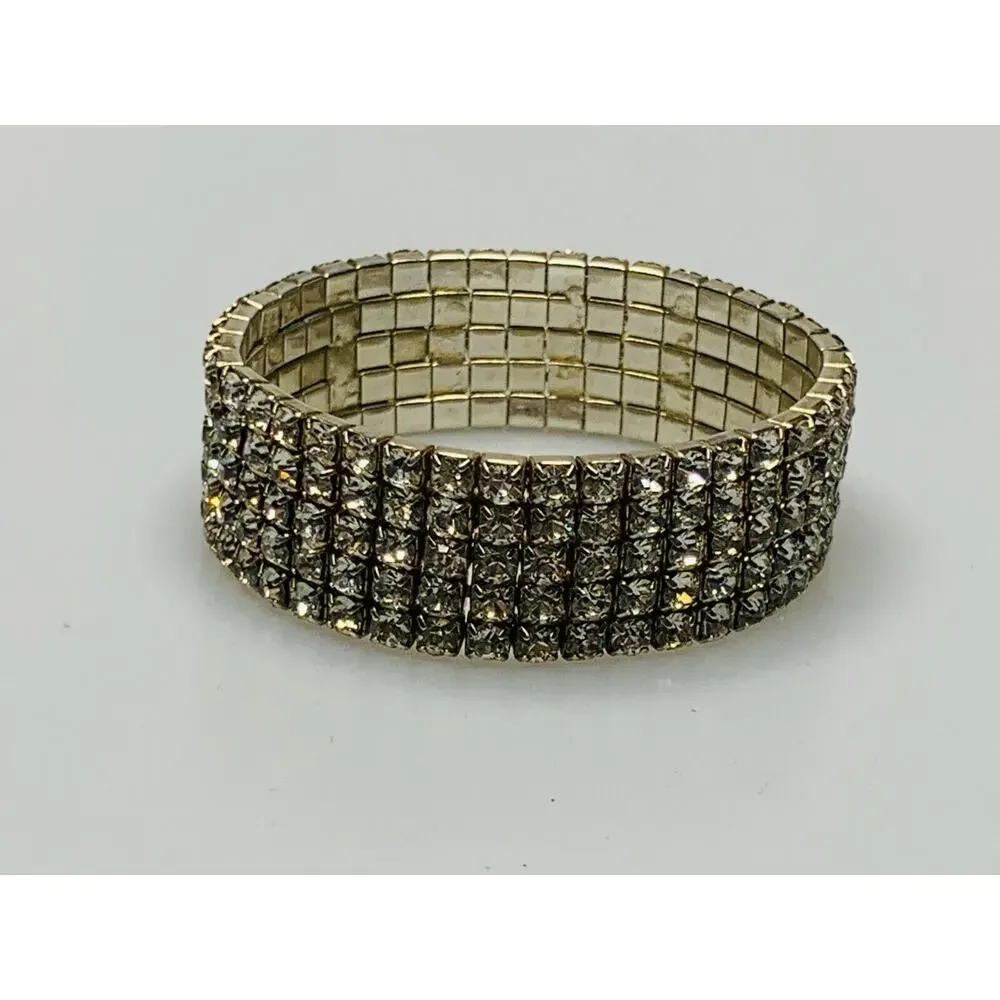 Stretch Rhinestone 5 Layer Tennis Bracelet